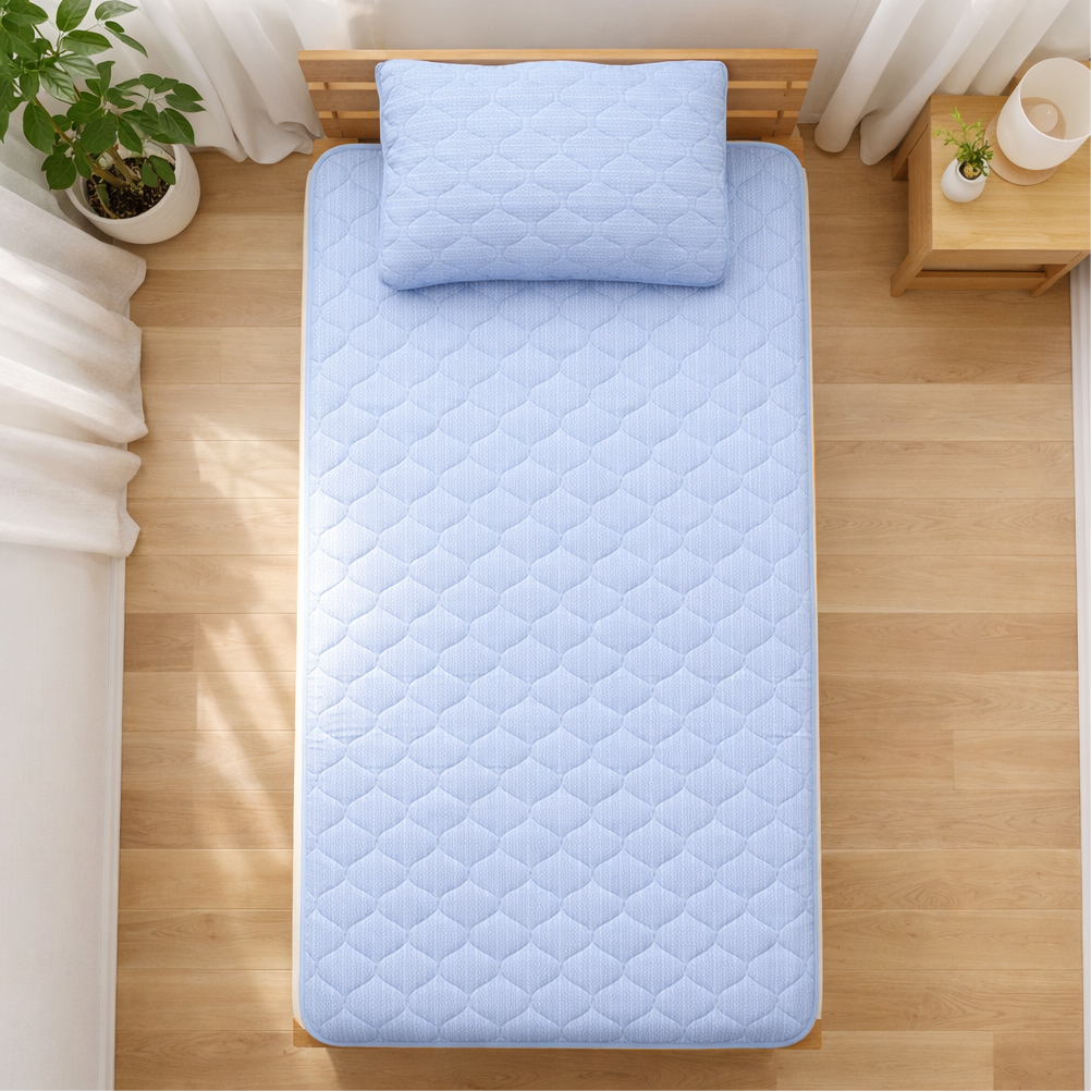 【冷感寝具セット】ひんやり！敷パッド（シングル）と枕パッドM（43×63） CO-SET-M | 夏 ひんやり 冷たい 涼感 接触 冷感 日本製 体温吸収 すばやい 放湿 寝具 日用品