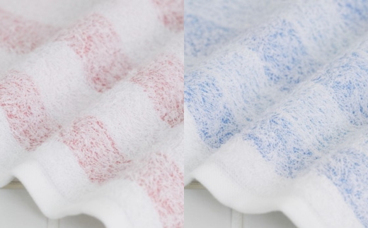 【泉州タオル】軽くてふわふわ！やわらかボーダーフェイスタオル 6枚セット（赤色3枚青色3枚） ｜ 高級 40番手 極細糸 ホテル仕様 柔らかい 肌触り シルクタッチ 吸水 おしゃれ 厚手 ギフト プレゼント 内祝い 日本製 ※離島への配送不可