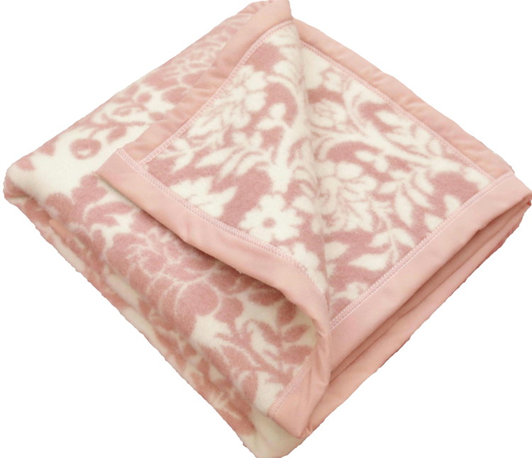 三井毛織 花柄 純毛 総柄 毛布 WOOL BLANKET シングル 140×200cm 日本製