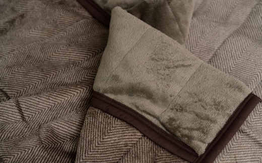 日本製あったか毛布ふとん　シングルサイズ（約140×190cm）ヘリンボン柄　FNM-022