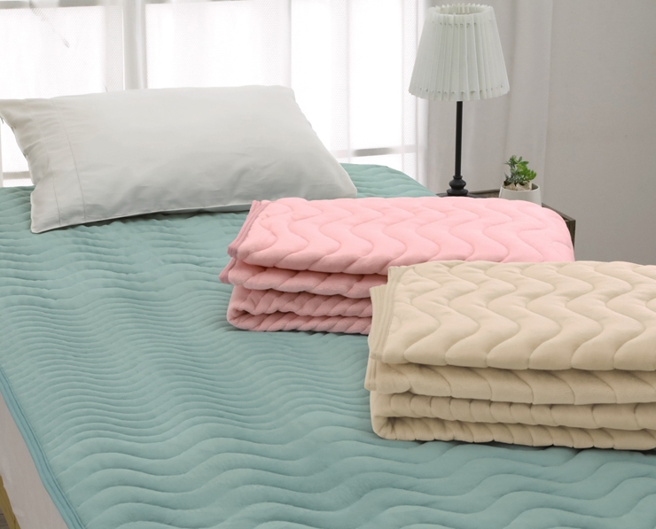 ROMANCE 蓄熱わた入り パイル綿100% 敷きパッド ダブル ベージュ 31359374｜寒さ対策 シンプル 敷パッド 綿100% 蓄熱保温 洗濯可能 [4129]