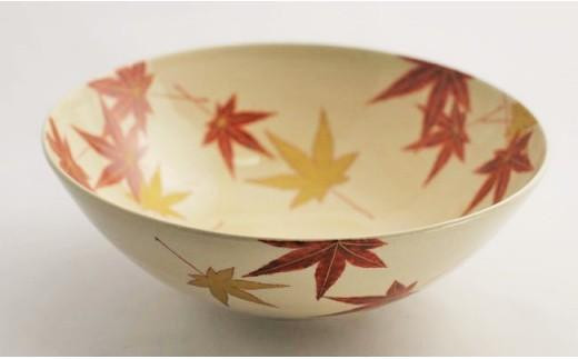 金彩 もみじ紋大鉢【水間焼伏原窯】
