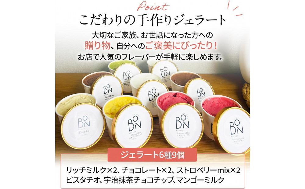 ジェラート 6種 9個 アソートセット ギフト スペシャルコーン付