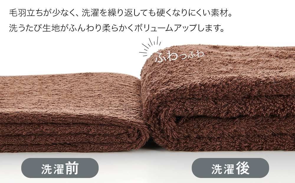 【泉州こだわりタオル】エアーインコットンフェイスタオル（ブラウン）４枚ワンランク上の柔らかさ～ / フェイスタオル 泉州フェイスタオル 高級フェイスタオル 国産フェイスタオル 貝塚産フェイスタオル こだわりタオル 泉州タオル フェイスタオルセット 高級フェイスタオル フェイスタオル製品 大阪府貝塚市