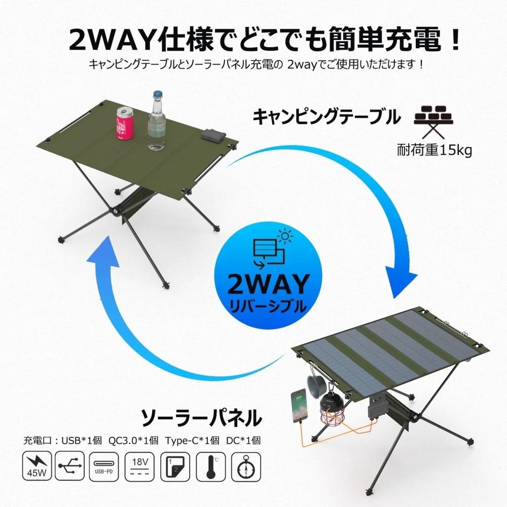 テーブルにもなるソーラーパネル コンパス 温度計 収納バッグ付き 45W 停電 防災 防災 災害 防犯 モバイルバッテリー 太陽光発電 ソーラーパネル 電気代節約 電気代０円 エコ 省エネ パワー 大容量 太陽光パネル 停電対策 30W 持ち運び 太陽光発電 地震 ソーラーチャージャー ソーラー充電 発電 USB出力 Type-C 急速充電 高速充電 単結晶 車中泊 QC3.0 アウトドア スマホ モバイルバッテリー TYH-45B