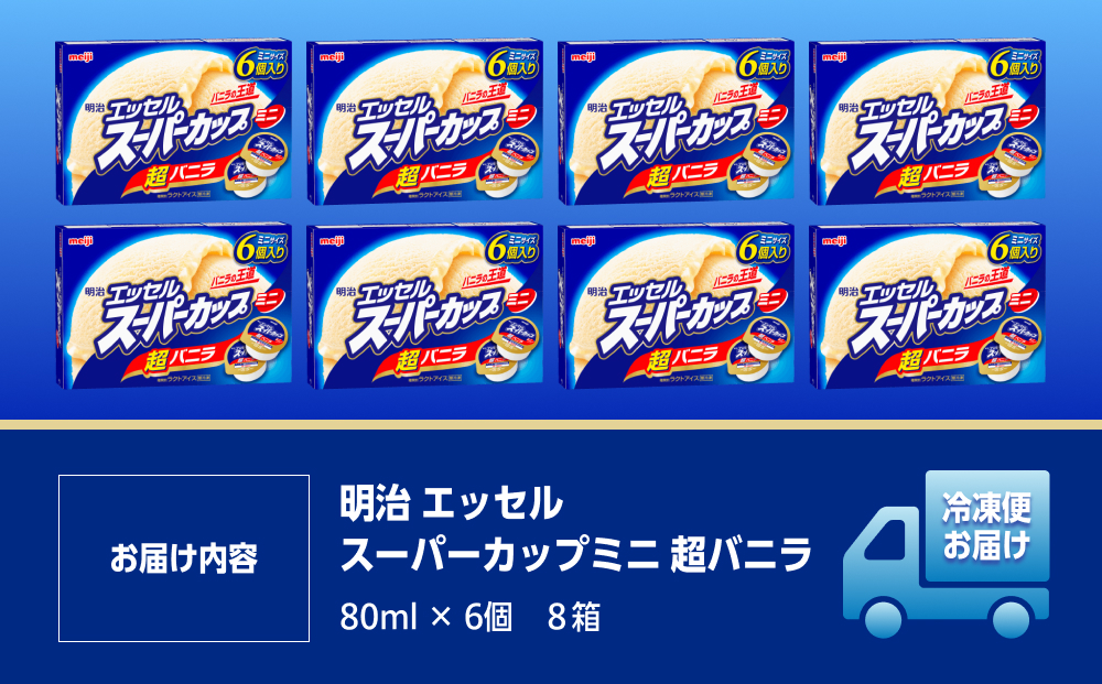 明治 エッセル スーパーカップミニ 超バニラ 80ml × 6個　８箱