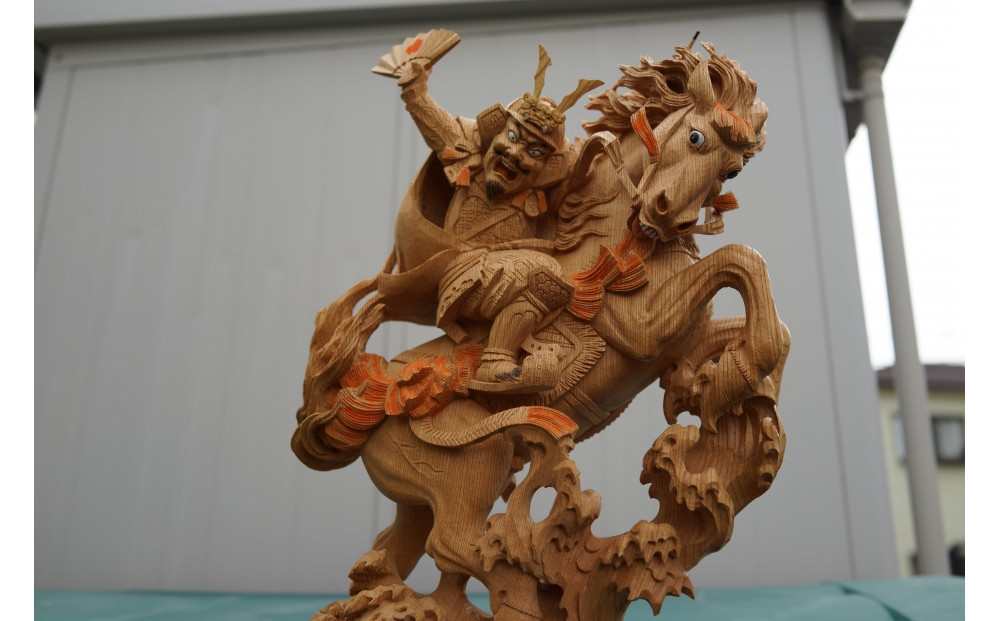 だんじり彫刻　馬乗り(騎馬武者)