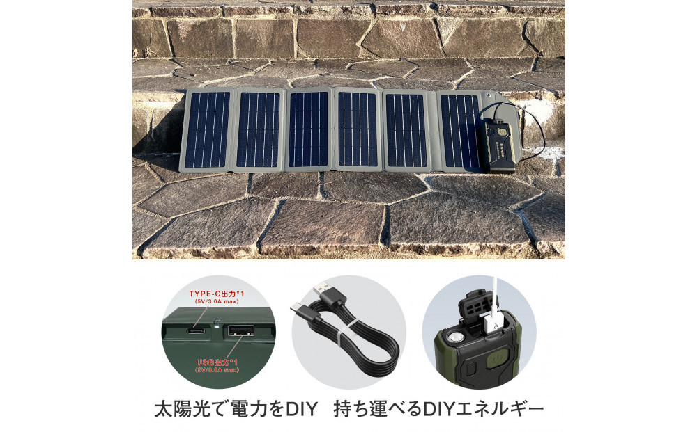 小型ポータブルバッテリー ソーラーパネルセット CB-150UL18M