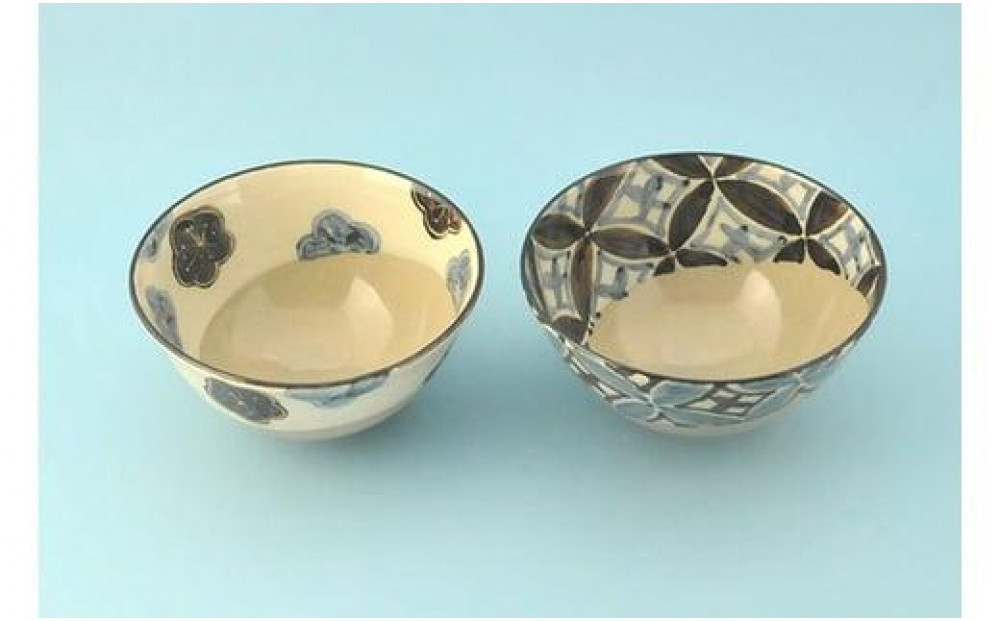 乾山 絵替飯碗 ５柄セット【水間焼伏原窯】