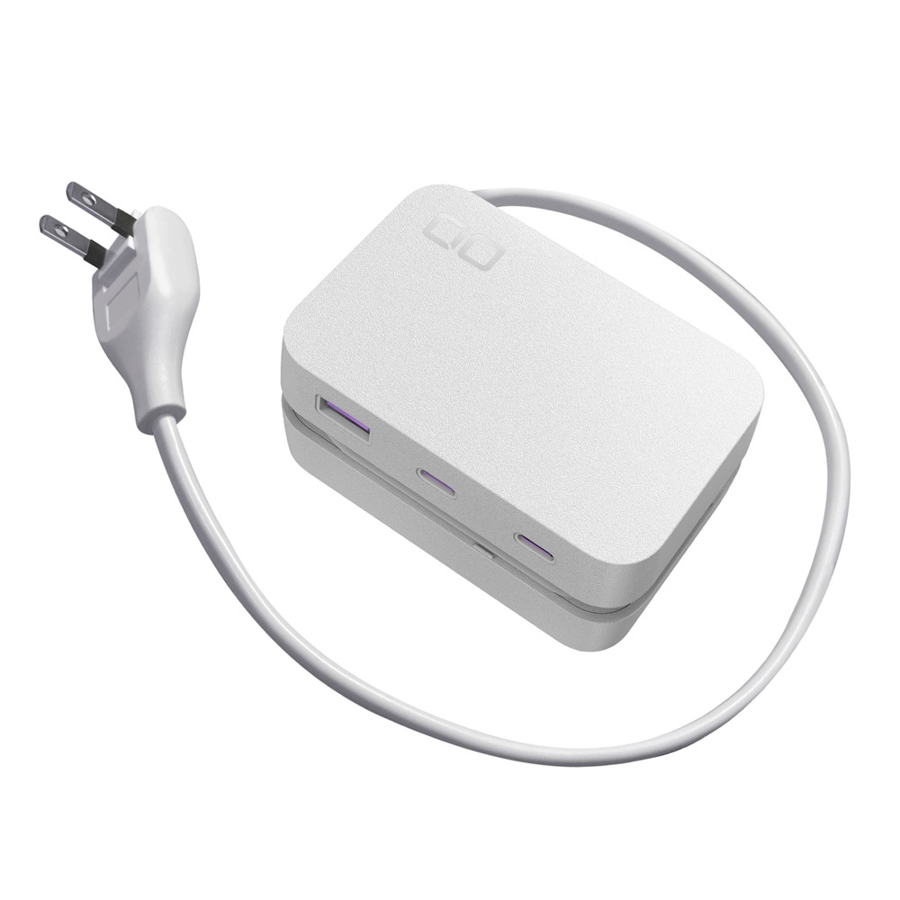 CIO 電源タップ (ケーブル＆収納付き)＋USB充電器 Polaris CUBE Built in CABLE ホワイト｜スマホ ノートPC タイプC iPhone Android Macbook iPad Galaxy 持ち運び 旅行 ガジェット 同時充電 [2198]