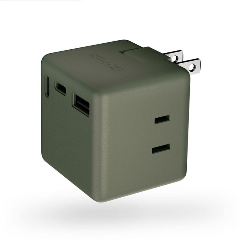 CIO 充電器 電源タップ コンセント マルチタップ 急速充電 USB-C×2 USB-A×1 Mate Tap001 モスグリーン｜小型 軽量 おしゃれ 便利 [2688]