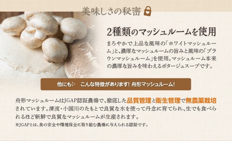 マッシュルームポタージュ 10食セット《山形県 舟形マッシュルーム 使用》｜スープ ポタージュ レトルト 野菜スープ 無添加 無着色 砂糖不使用 常温保存 ヘルシー 低カロリー スープ 国産 野菜 ローリングストック レトルト食品 お取り寄せ 非常食 保存食 [2515]