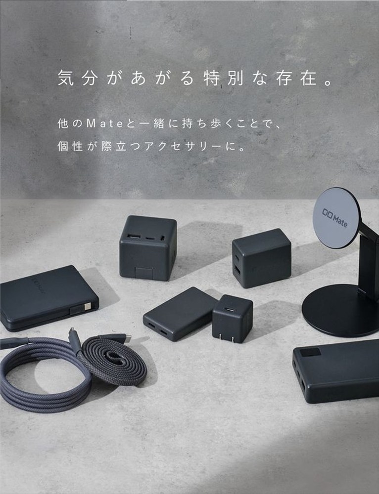 CIO ケーブル Mate Flat Spiral Cable CtoC Type-Cケーブル 充電 iPhone スマートフォン iPad ライトブラック｜小型 軽量 おしゃれ 便利 [2658]
