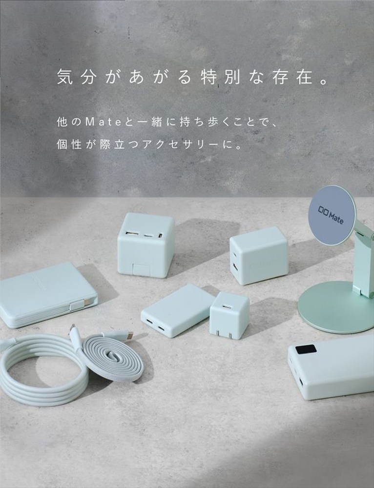 CIO ケーブル Mate Flat Spiral Cable CtoC Type-Cケーブル 充電 iPhone スマートフォン iPad カームブルー｜小型 軽量 おしゃれ 便利 [2660]