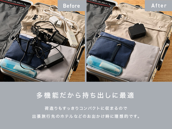 CIO 電源タップ (ケーブル＆収納付き)＋USB充電器 Polaris CUBE Built in CABLE ブラック｜スマホ ノートPC タイプC iPhone Android Macbook iPad Galaxy 持ち運び 旅行 ガジェット 同時充電 [2197]
