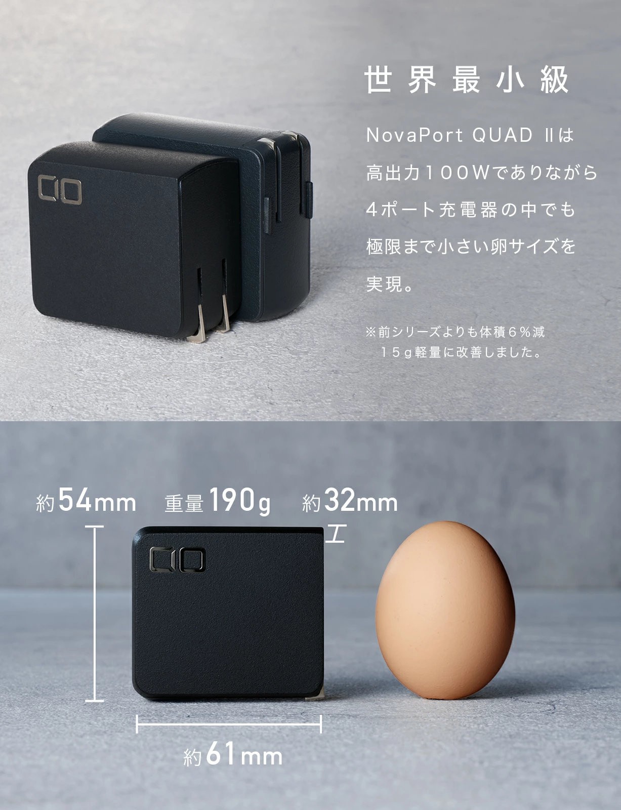 NovaPort QUAD II 100W 3C1A(ホワイト)｜CIO 急速充電器 PD [世界最小級 CIO独自技術 NovaIntelligence NovaEngine搭載] 4ポート USB-C×3 + USB-A×1 ACアダプター コンセント 軽量 iPhone 15 Android Galaxy MacBook iPad向け ノートPC [2529]