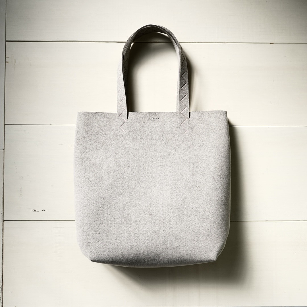 トートバッグ (ミックスグレー) Ultrasuede (R)｜人工皮革 服飾雑貨 メンズ レディース 男女兼用 田村製作所 大阪府守口市 [2583]