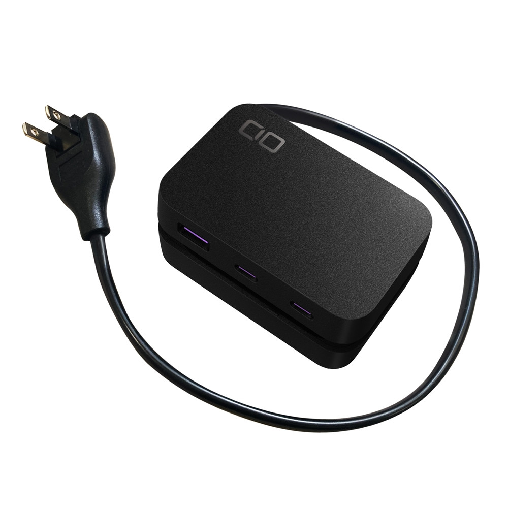 CIO 電源タップ (ケーブル＆収納付き)＋USB充電器 Polaris CUBE Built in CABLE ブラック｜スマホ ノートPC タイプC iPhone Android Macbook iPad Galaxy 持ち運び 旅行 ガジェット 同時充電 [2197]
