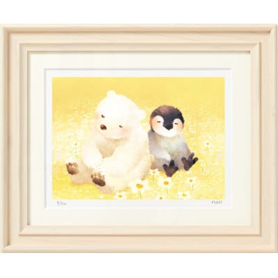 イラスト作家「菜生」アートフレーム〈うつらうつら〉ぺん&くま【1569231】