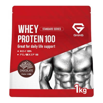 グロング ホエイプロテイン スタンダード ビタミン11種配合 チョコレート風味 1kg【1608454】