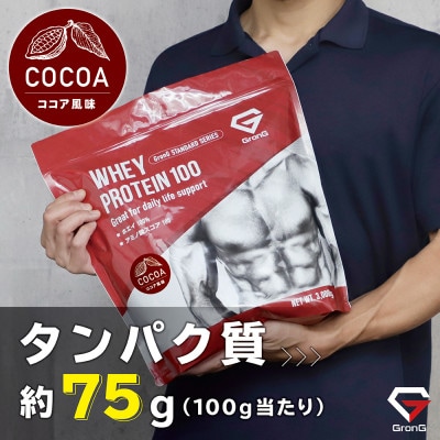 グロング ホエイプロテイン スタンダード ビタミン11種配合 ココア風味 3kg【1608443】