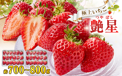 艶星(イチゴ)約700g〜約800g「甘味、酸味、風味、旨味」四つ星級に美味!採れたてをお届けします【配送不可地域：離島】【1651647】