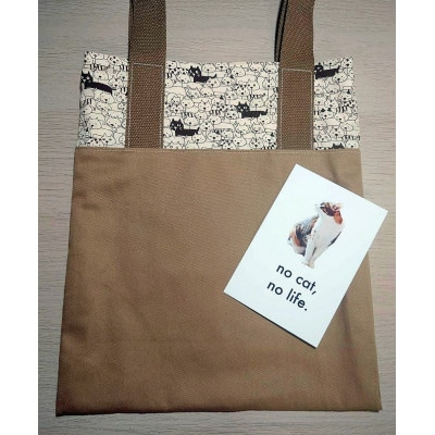 保護猫へのご支援のためのお礼品【保護猫ルームえびす】手作りトートバッグとポストカードセット【1647213】