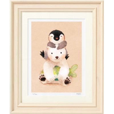 イラスト作家「菜生」アートフレーム〈いつもいっしょ〉ぺん&くま【1569232】