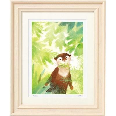 イラスト作家「菜生」アートフレーム〈こもれびのカワウソ〉カワウソ【1569235】