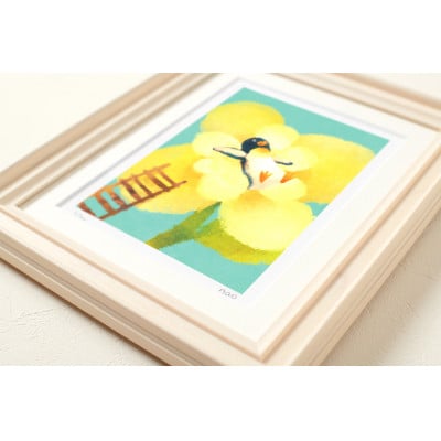 イラスト作家「菜生」アートフレーム〈ふわふわフラワー〉ペンギン【1675707】