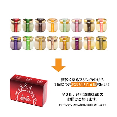【発送月固定定期便】うっふぷりんのプリン6種類お楽しみセット全3回【配送不可地域：離島】【4011325】