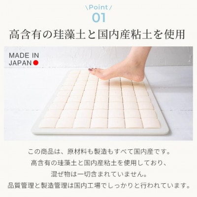 PUREREFRE 珪藻土バスマット コンパクト グリーンM【1689803】