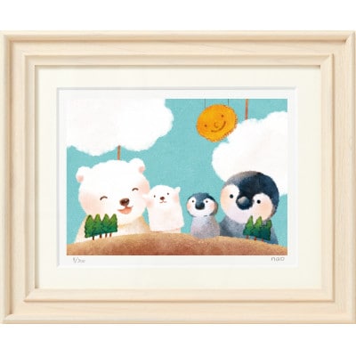 イラスト作家「菜生」アートフレーム〈ちいさなぺんくま劇場〉ペンギン&しろくま【1508176】