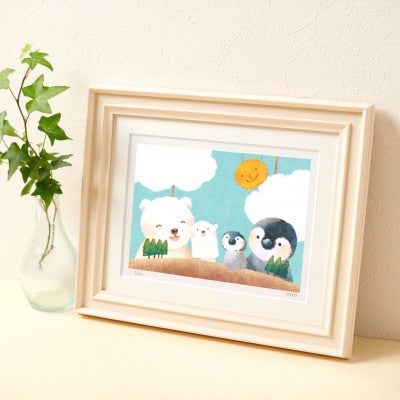 イラスト作家「菜生」アートフレーム〈ちいさなぺんくま劇場〉ペンギン&しろくま【1508176】