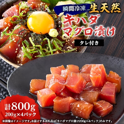 《800g》瞬間冷凍生天然キハダマグロ漬け(200g×4パック)タレ付き　小分け便利【配送不可地域：離島】【1590348】
