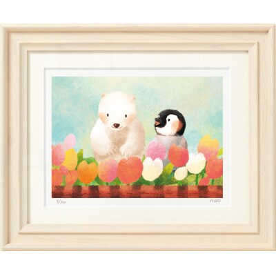 イラスト作家「菜生」アートフレーム〈さいたね さいたね〉ペンギン&しろくま【1508177】