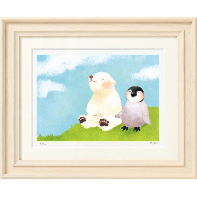 イラスト作家「菜生」アートフレーム〈今日はいい天気〉ペンギン&しろくま【1508175】