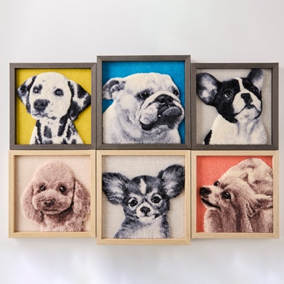 【オーダーメイド織物3Dタペストリー】ペット(犬) 4Sサイズ　額装あり【1567741】