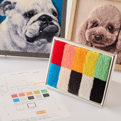 【オーダーメイド織物3Dタペストリー】ペット(犬) 4Sサイズ　額装あり【1567741】