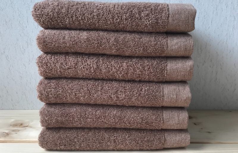 コットンＷ フェイスタオル 6枚（ブラウン）【泉州こだわりタオル】【泉州タオル 国産 吸水 普段使い 無地 シンプル 日用品 家族 ファミリー】