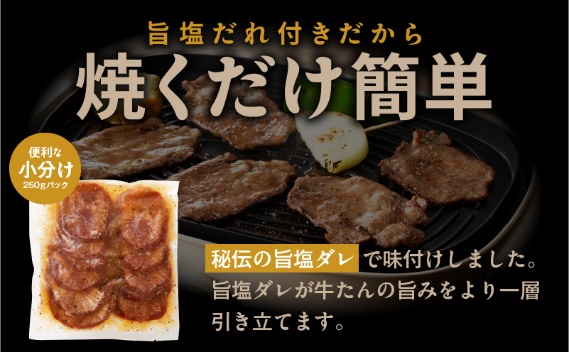 【氷温熟成×旨塩ダレ】牛たん 1kg スライス 小分け 250g×4 焼肉用 訳あり サイズ不揃い mrz0025 