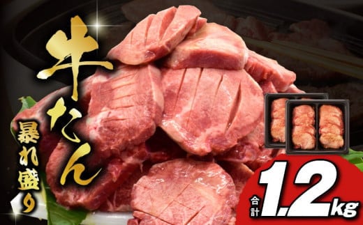 牛たん 暴れ盛り 総量 1.2kg 小分け 600g×2P【牛肉 牛タン 牛たん 厚切り牛タン 焼肉 BBQ キャンプ アウトドア 焼くだけ 簡単調理 訳あり サイズ不揃い 小分け 人気 厳選 家計応援 期間限定】 020C385