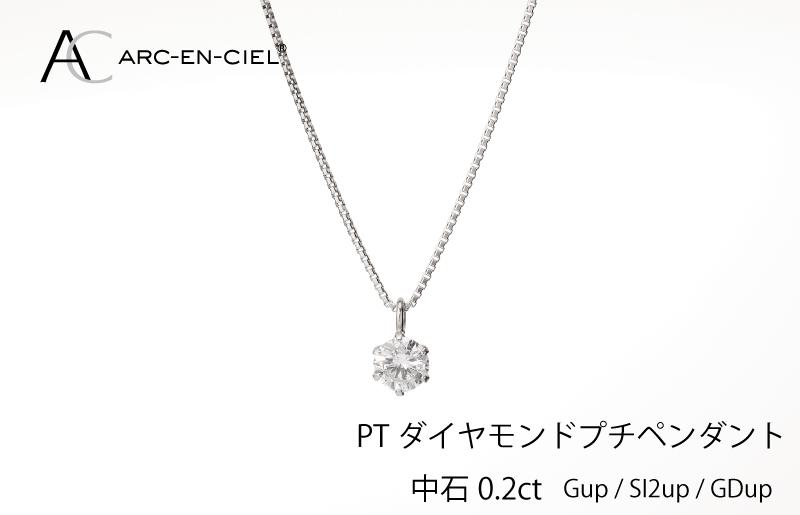 アルカンシェル プラチナ ダイヤ プチペンダント（計0.2ct）【鑑別書付き ジュエリー プレゼント ギフト ファッション アクセサリー 贈り物 贈答 お祝い 記念日】 J013-1