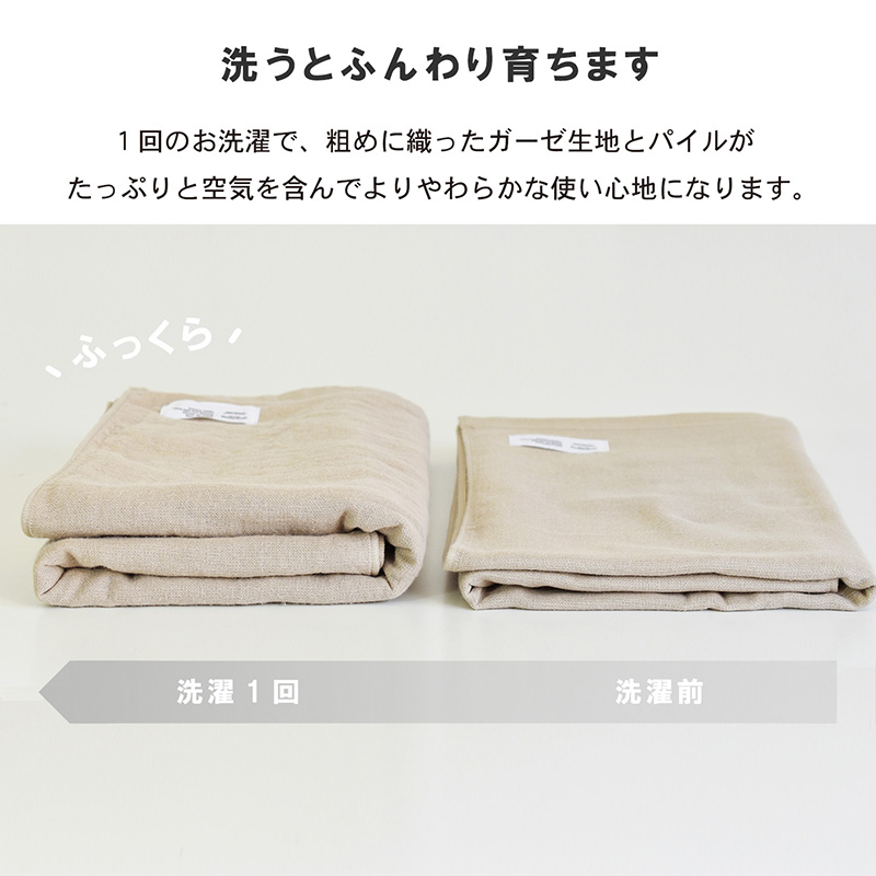 カラーガーゼ バスタオル 3枚（オフホワイト）