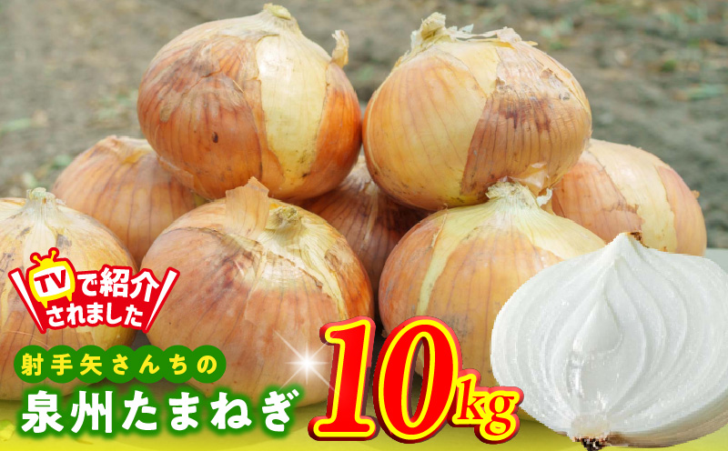 【TVで紹介！】射手矢さんちの泉州たまねぎ 10kg【玉ねぎ タマネギ 玉葱 甘い 野菜 国産 訳あり サイズ不揃い 期間限定 オニオン スライス サラダ カレー シチュー バーベキュー BBQ 肉じゃが】 G1498