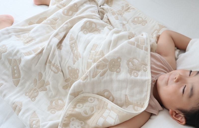 【babybear】泉州南部織 6重ガーゼハーフケット（ベージュ）