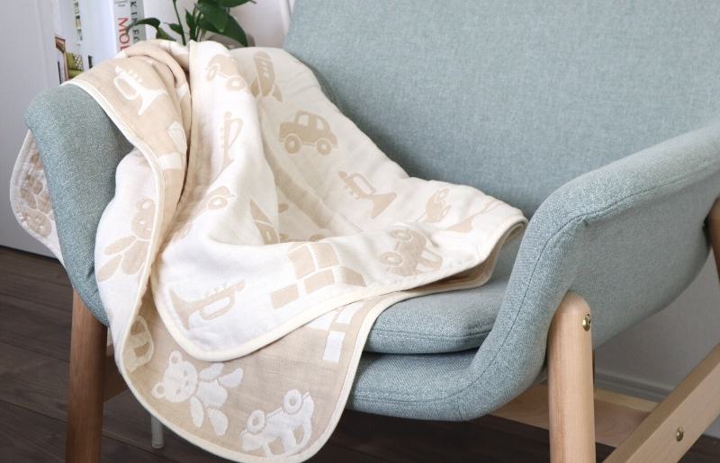 【babybear】泉州南部織 6重ガーゼハーフケット（ベージュ）