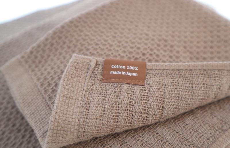 【ソフトハニカム】泉州南部織 バスタオル3枚セット（ブラウン）+ソフトハニカム織ハーフハンカチ1枚