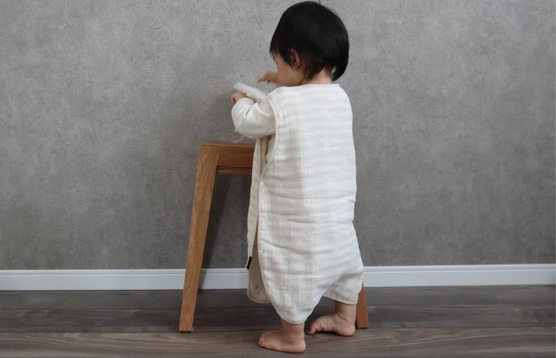 【eclat bebe】泉州南部織 4重ガーゼ スリーパー《BeWh》