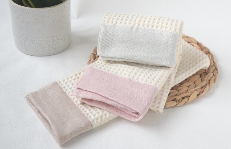 【オーガニックコットン100％】泉州南部織 cherir/ワッフルフェイスタオル3枚セット